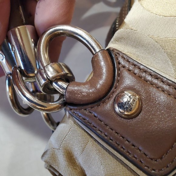 Not For Sale Rare Coach Kristin Signature C's Khaki Shoulder Bag Purse - Picture 10 of 12